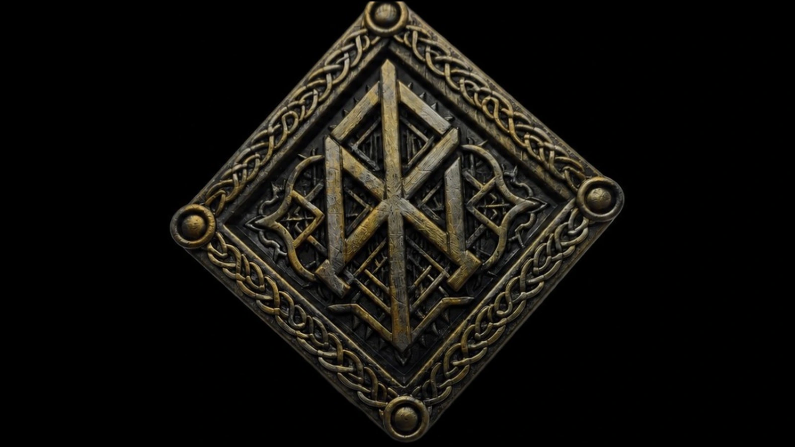 Bind Rune decorative plaque, front view